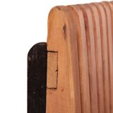 Industrial bench with seating and slatted back - 1950s