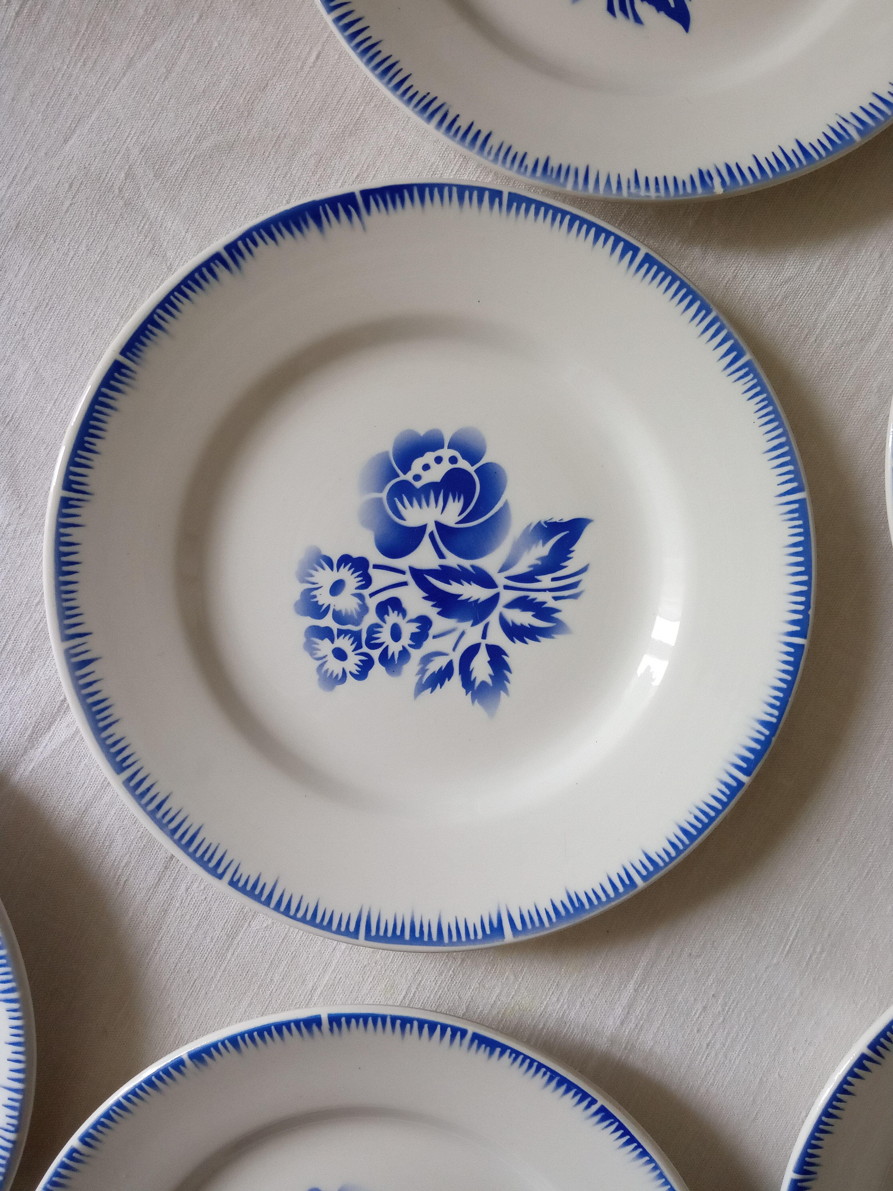 10 old dessert plates, iron earth, Digoin