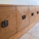 Italian Sideboard – Sculptural Wood with Bronze Handles, 1970s