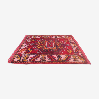 Tapis vintage oriental turque 100x74 cm rouge