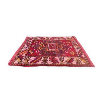 Vintage western turkish rug oriental 100x74 cm, red