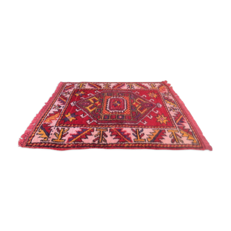 Vintage western turkish rug oriental 100x74 cm, red