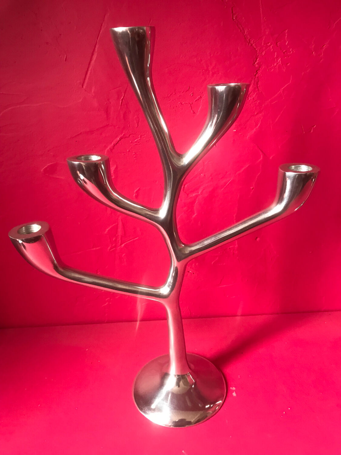 Organic vintage aluminum candlesticks