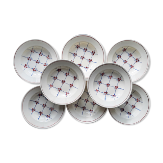 Lot 8 vintage hollow plates Badonviller