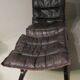 Westnofa patinated leather lounge chair with footrest, Norway 1960s