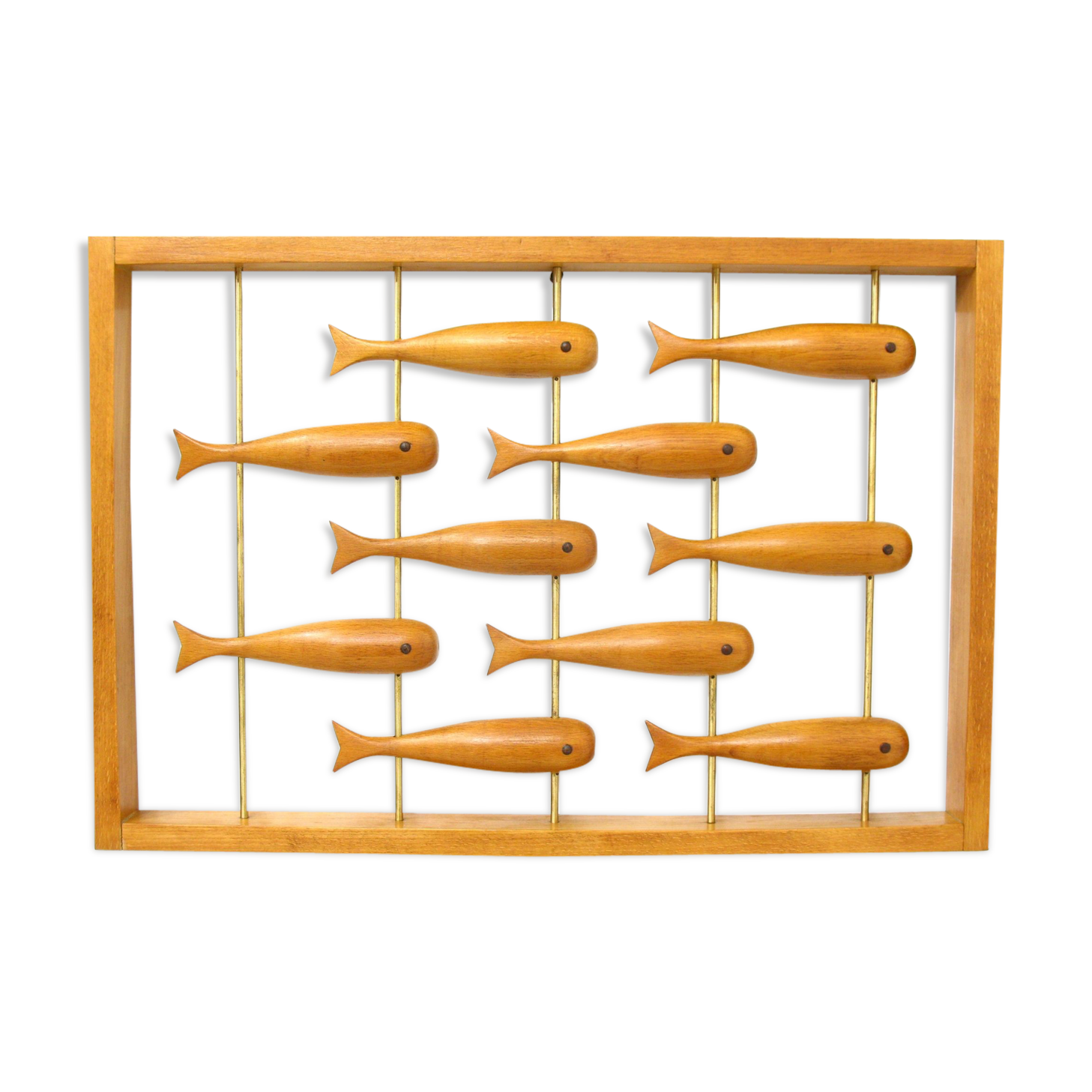 Wall decoration in teak 70's Denmark