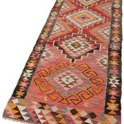 Tapis kilim vintage Herki tissé à la main en Turquie 100 cm x 345 cm