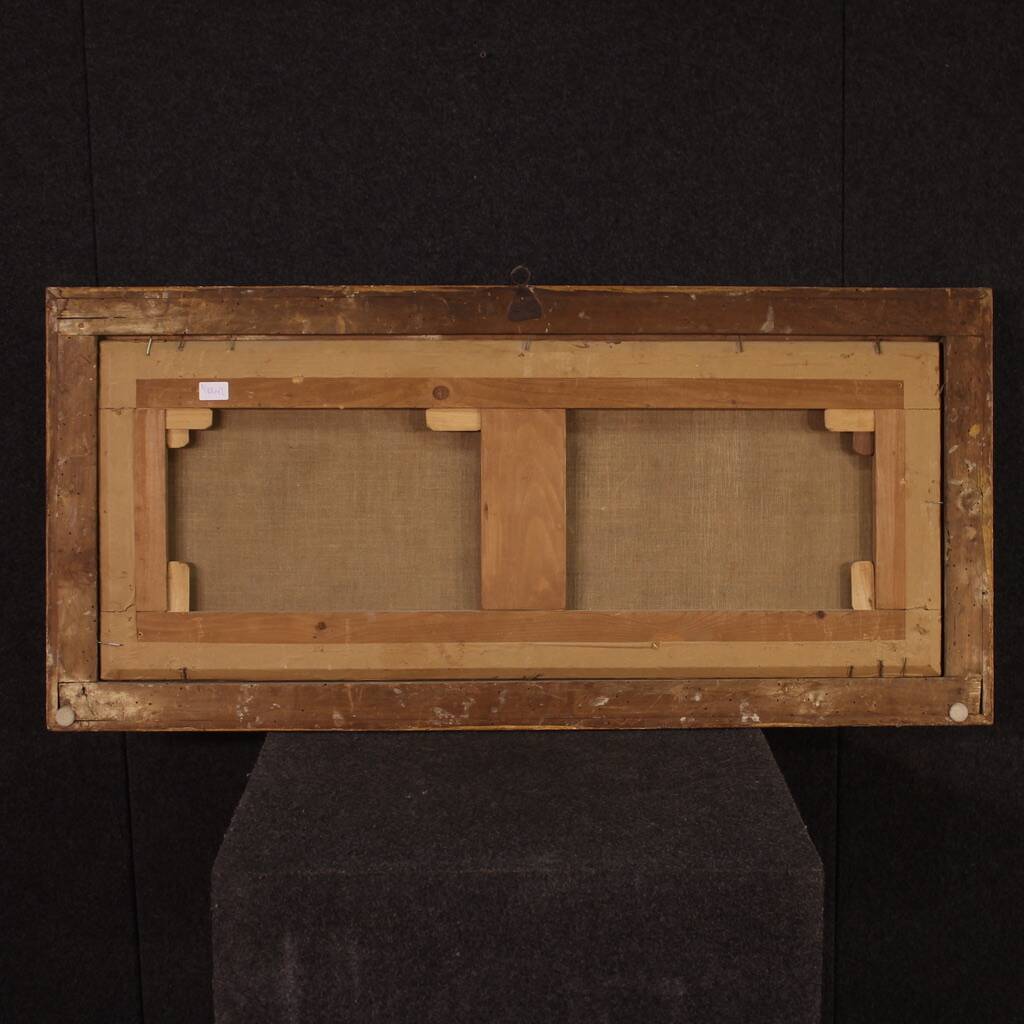 Peinture ancienne paysage avec des chèvres du XVIIe siècle