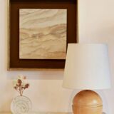 Turned light wood lamp