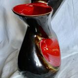 Large double neck earthenware vase Design 1950-60 Vallauris style