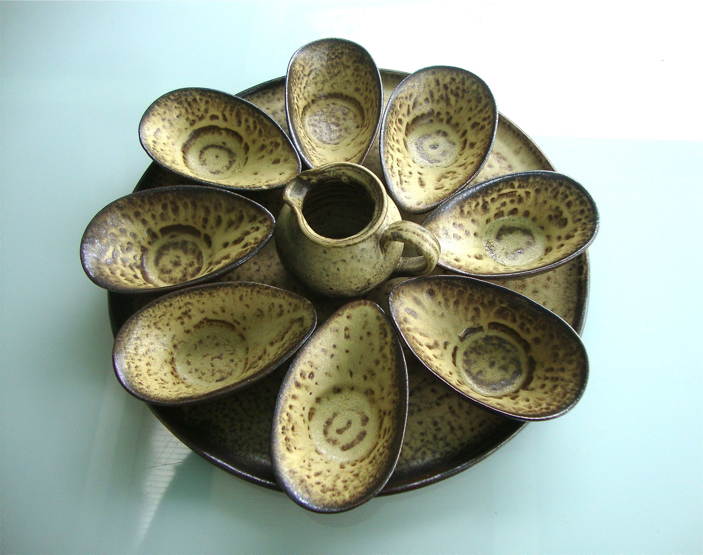 Service entrées hors d’œuvres poterie d’art