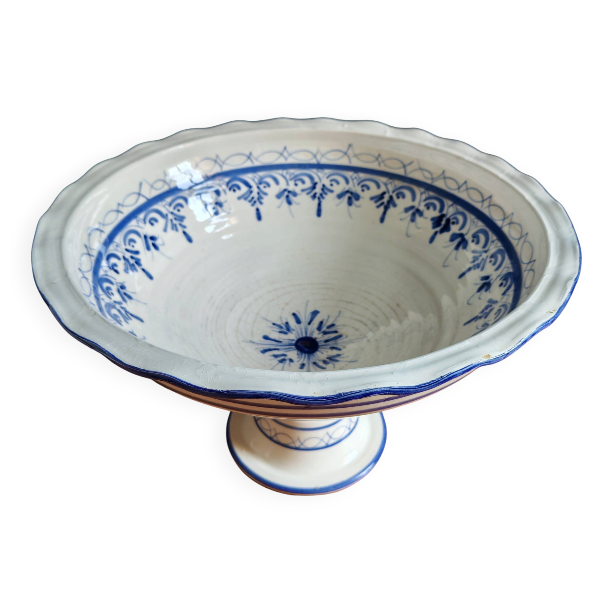 Blue and White Footed Faience Bowl