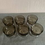 6 Luminarc smoked glass champagne glasses