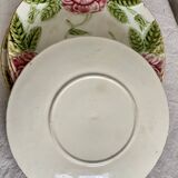 Set of 6 pink flower slip plates