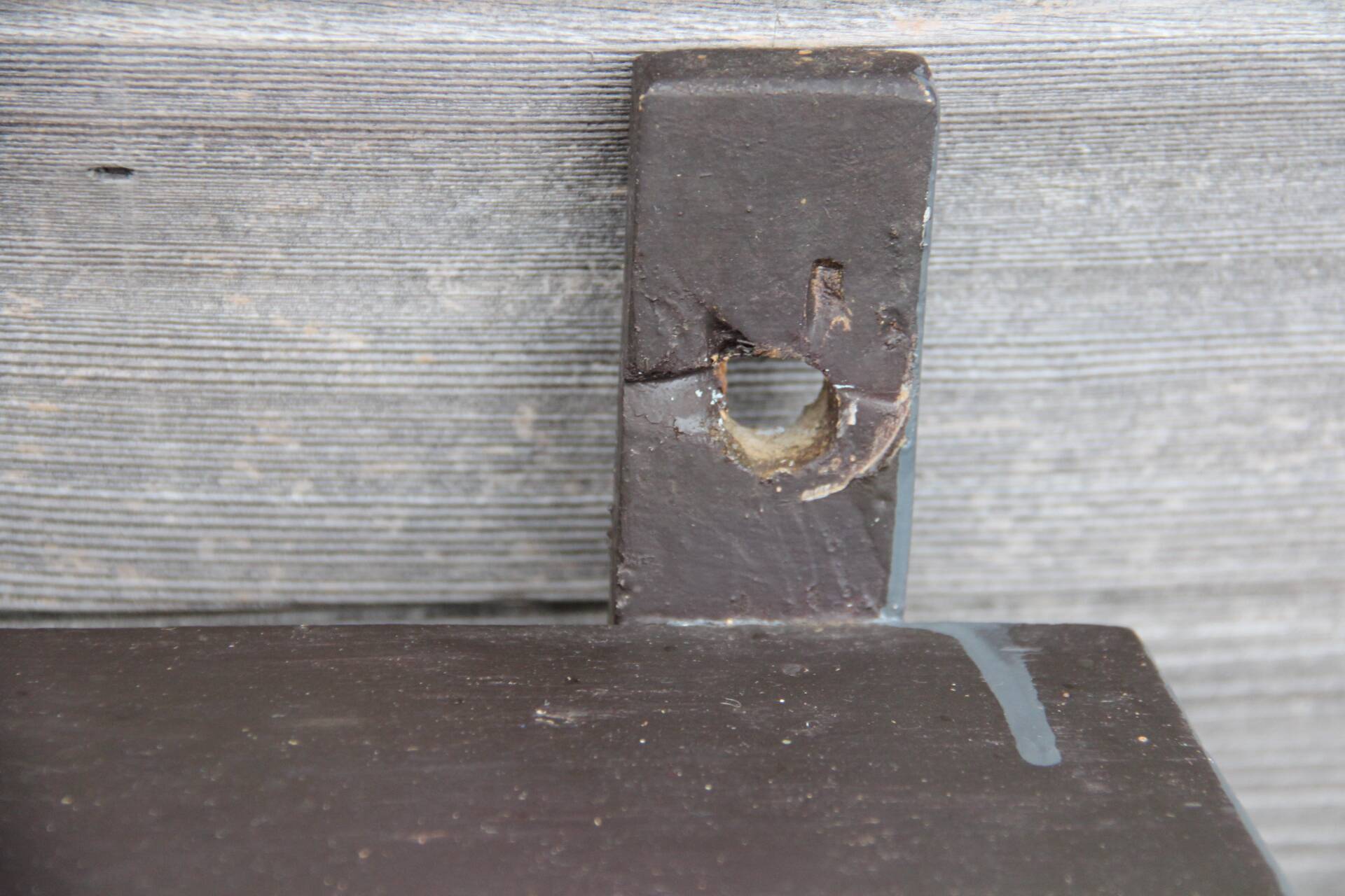 Old workshop wall shelf