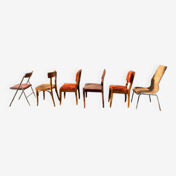 Lot de 6 chaises dépareillées