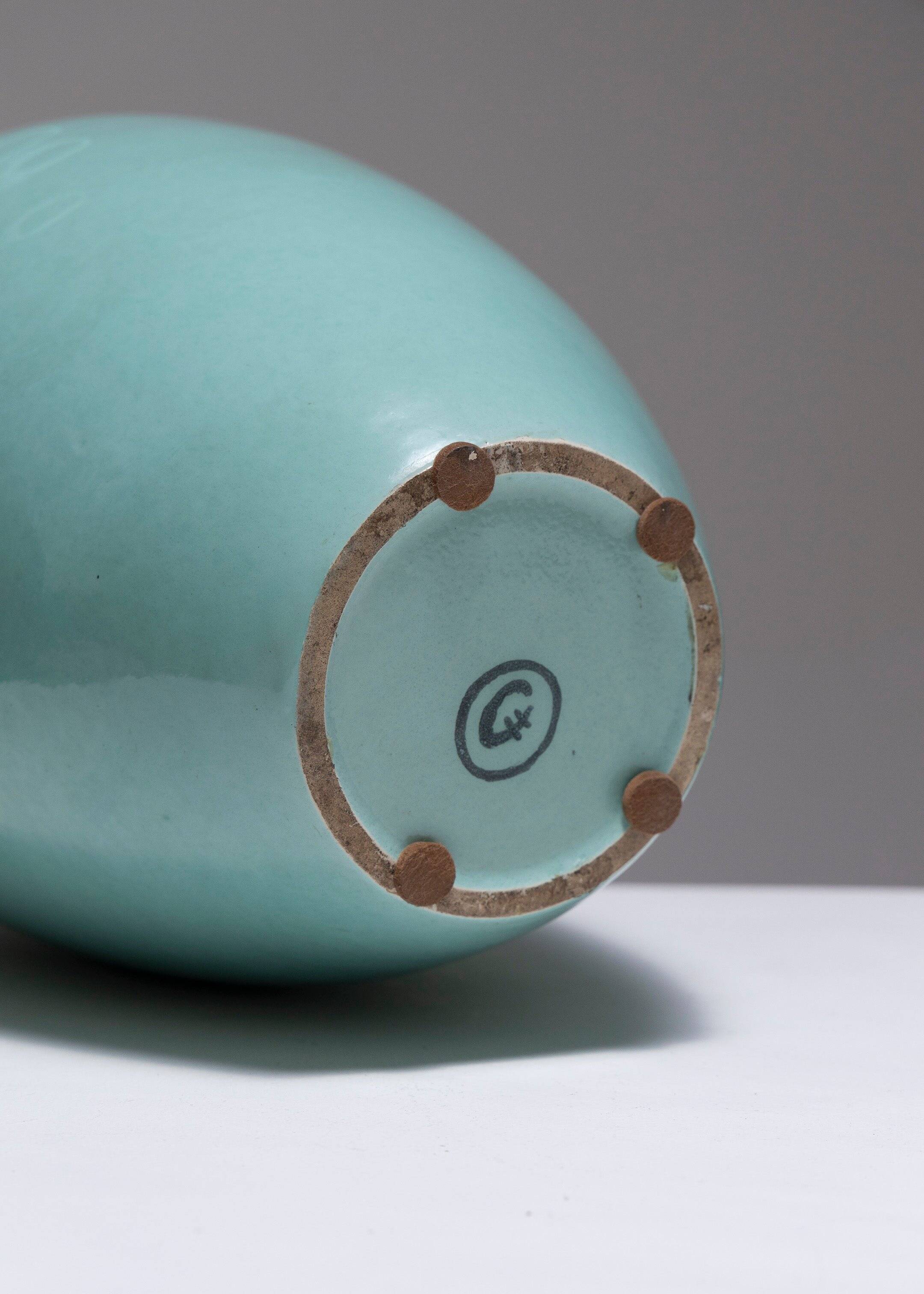 Ovoid ceramic vase, henri chaumeil, 1930s