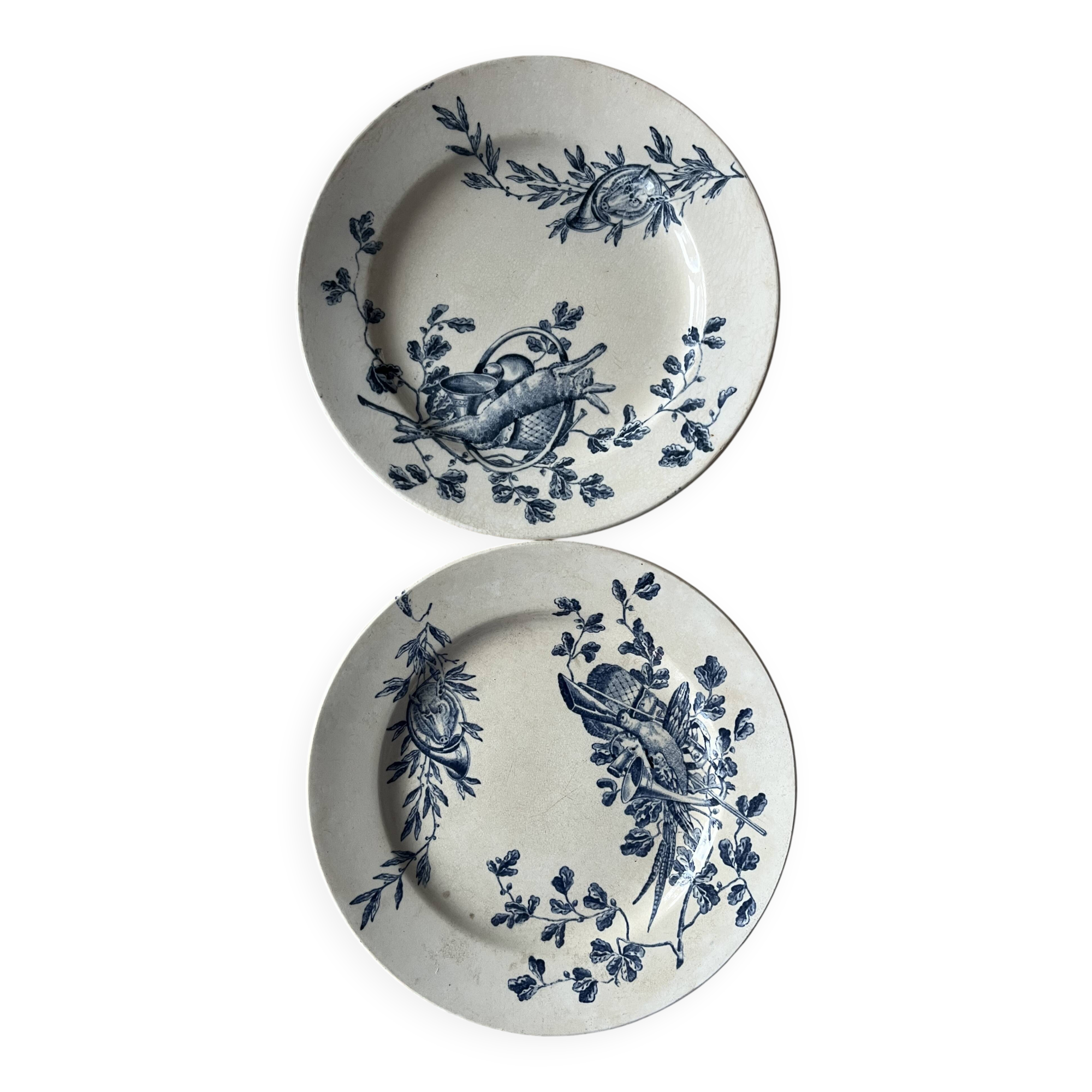 Two antique ironstone plates