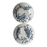 Deux assiettes anciennes en terre de fer