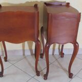 Pair of cherry wood bedside tables, Louis XV style