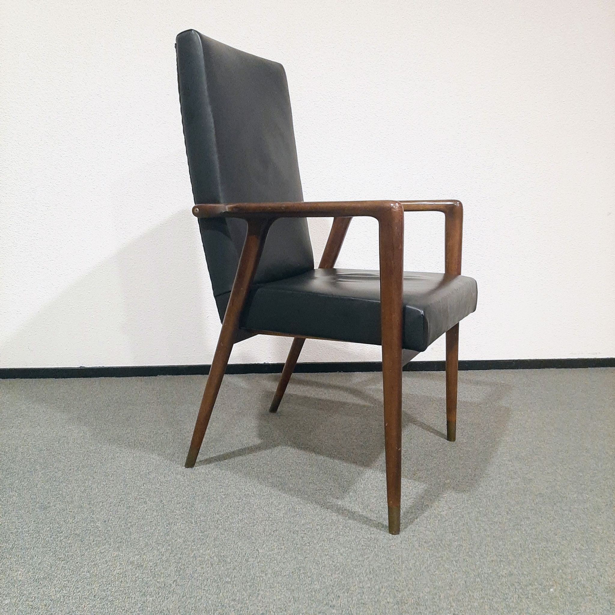 Vintage teak armchair by Josef Hillerband for Wilkhahn 1960s