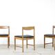Set Of 4 Midcentury McIntosh Teak And Leatherette Chairs. Vintage Modern