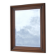 Mirror, bevelled glass and carved wooden frame.