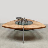 Scandinavian glass and wood coffee table Denmark