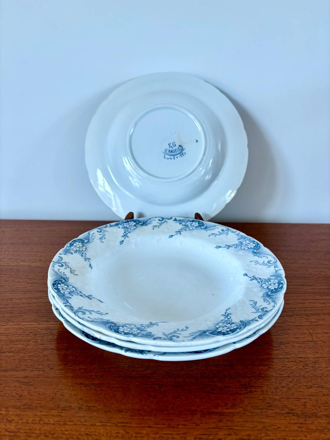 set of 4 soup plates in Lunéville Iron Earth, "Angèle" model, 19th century