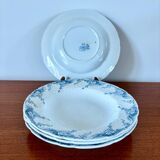 set of 4 soup plates in Lunéville Iron Earth, "Angèle" model, 19th century