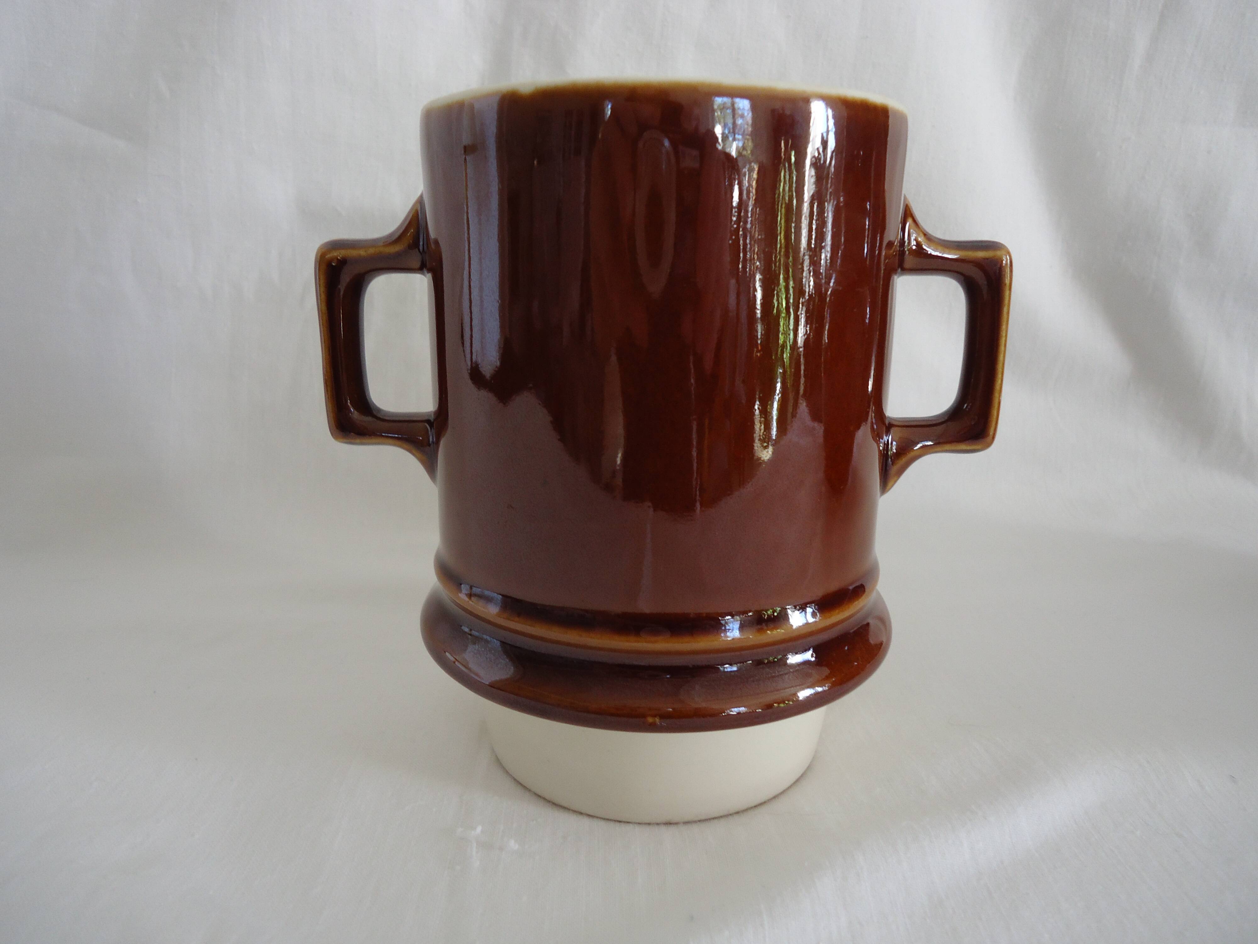 Vintage brown glazed ceramic teapot or herbal teapot