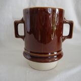 Vintage brown glazed ceramic teapot or herbal teapot