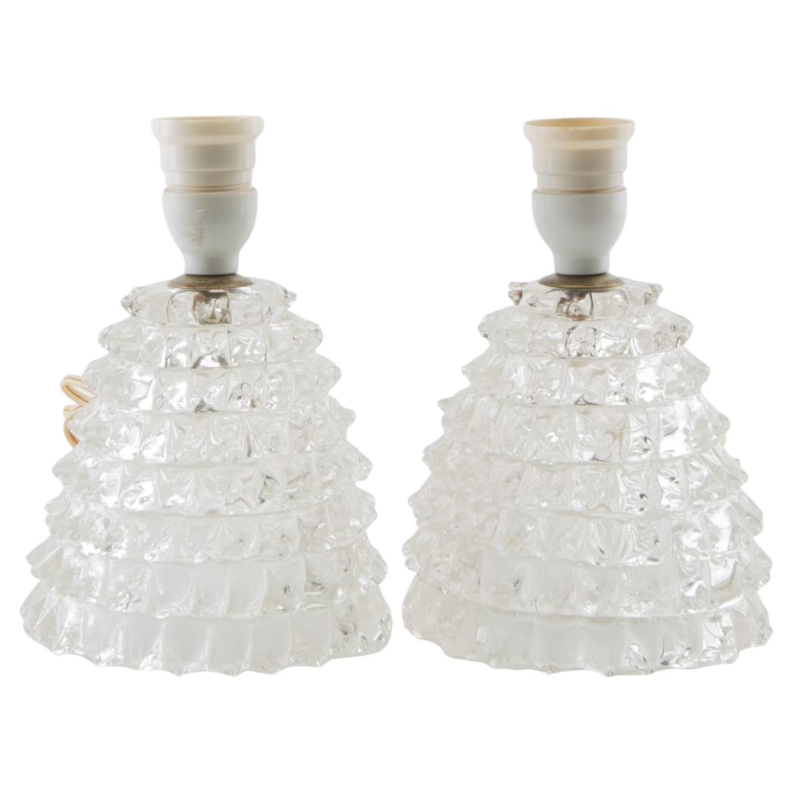 Pair of Murano glass table lamps Italy 1950
