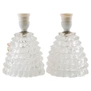 Paire de lampes de table en verre Murano Italie 1950