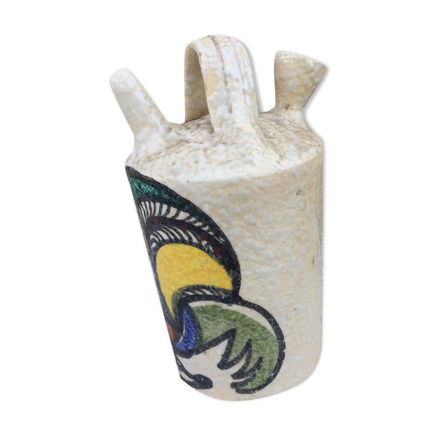 Gargoulette rooster pattern jug