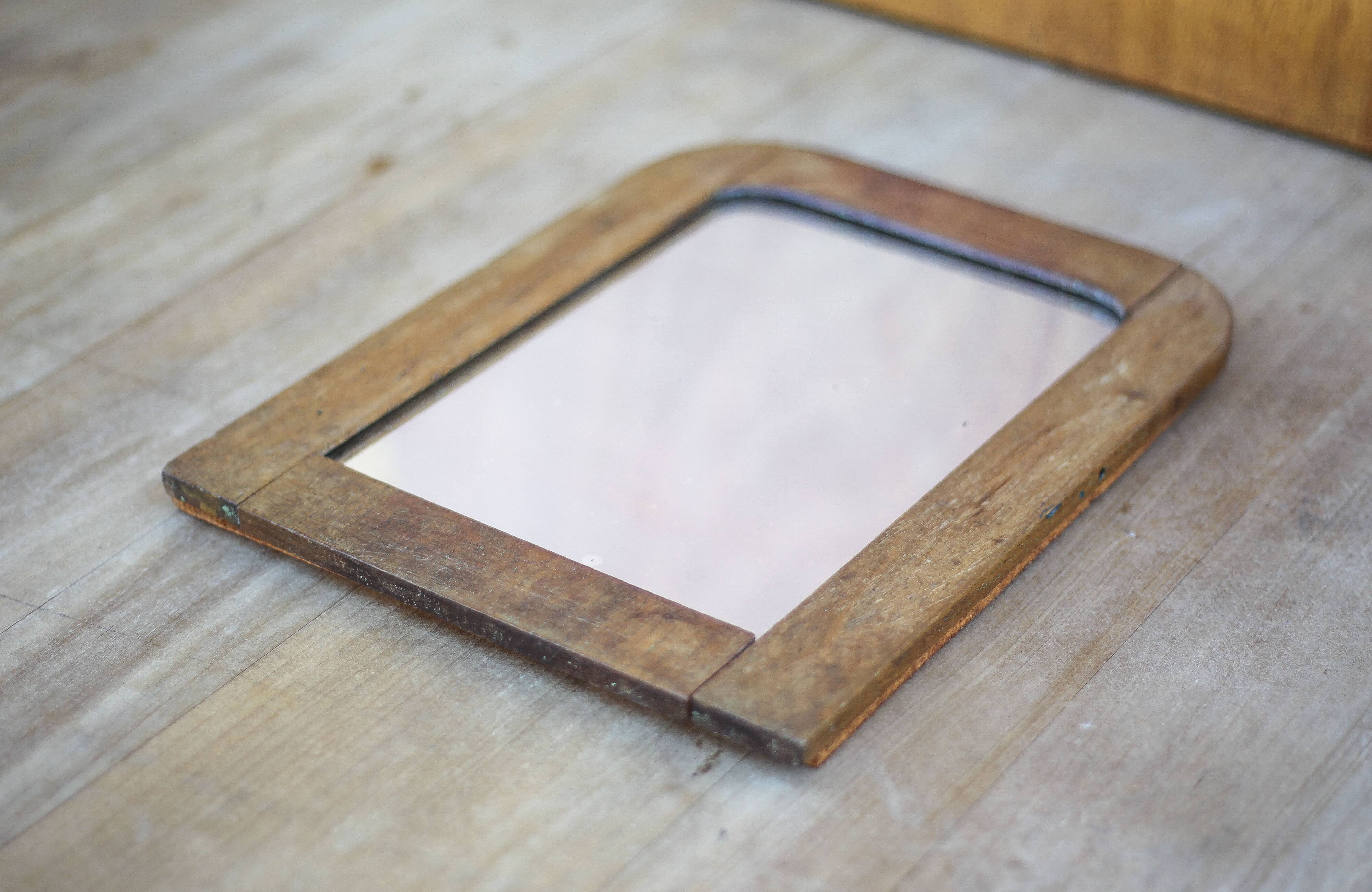 Vintage mirror, wooden mirror, old mirror, table mirror
