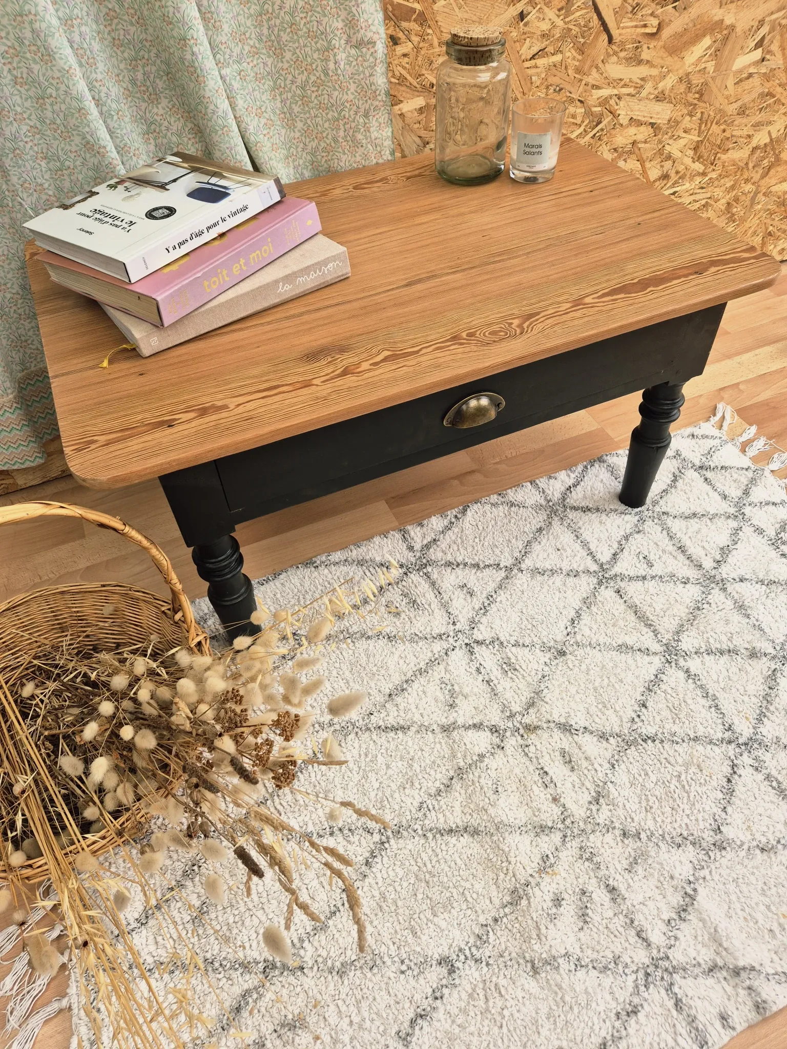 Table basse vintage rénovée