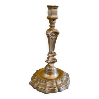 French Bronze Louis IV Candlestick, Early 18th Century