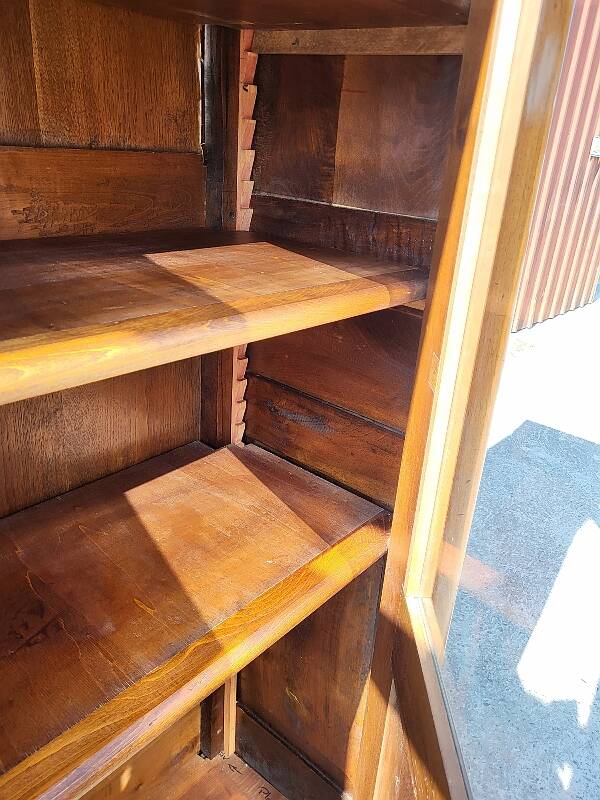 19th century empire style 2-door walnut bookcase