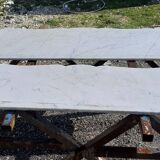 Pair of White Marble Shelves