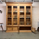 Showcase bookcase early XX th in solid oak