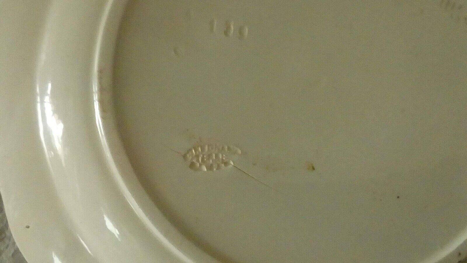Asparagus plate faience Longchamp barbotine ironstone