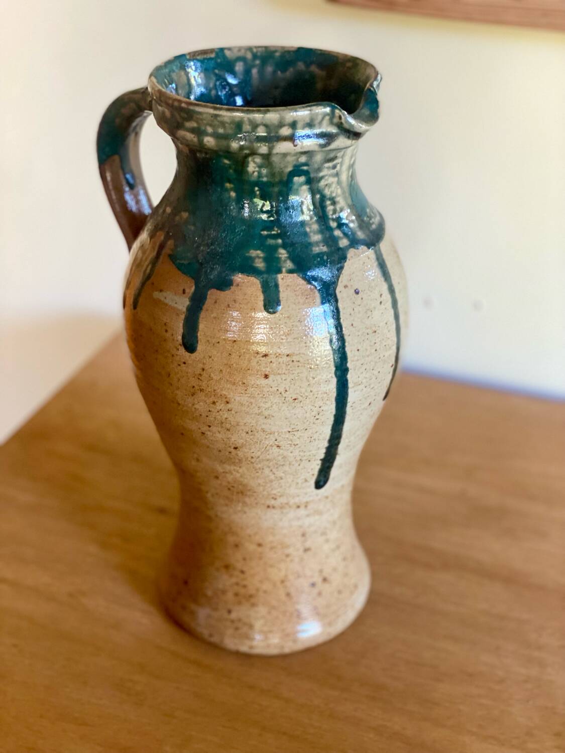 Vintage handmade ceramic jug vase pot