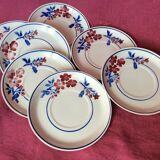 Set of 7 porcelain dessert plates