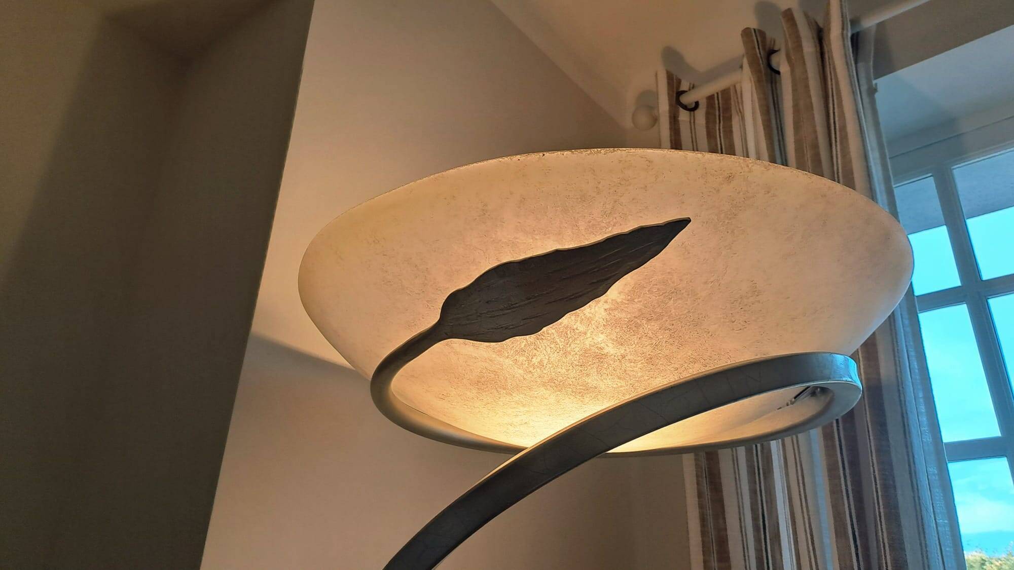 Alfea floor lamp by Enzo Ciampanili with Murano glass