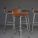 Dal Vera 'Les Arcs' barstools handpicked by Charlotte Perriand. Set of 4