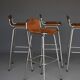 Tabourets de bar « Les Arcs » Dal Vera, sélectionnés par Charlotte Perriand. Lot de 4.