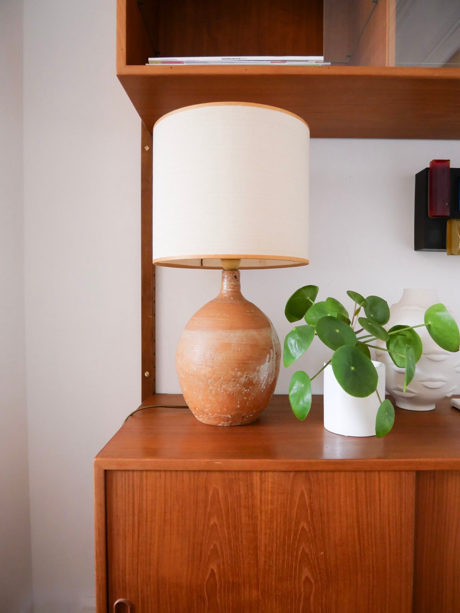 Lampe en terre cuite vintage
