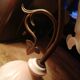 Retro lamp in brass and pink ceramic