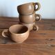 4 stoneware coffee cups